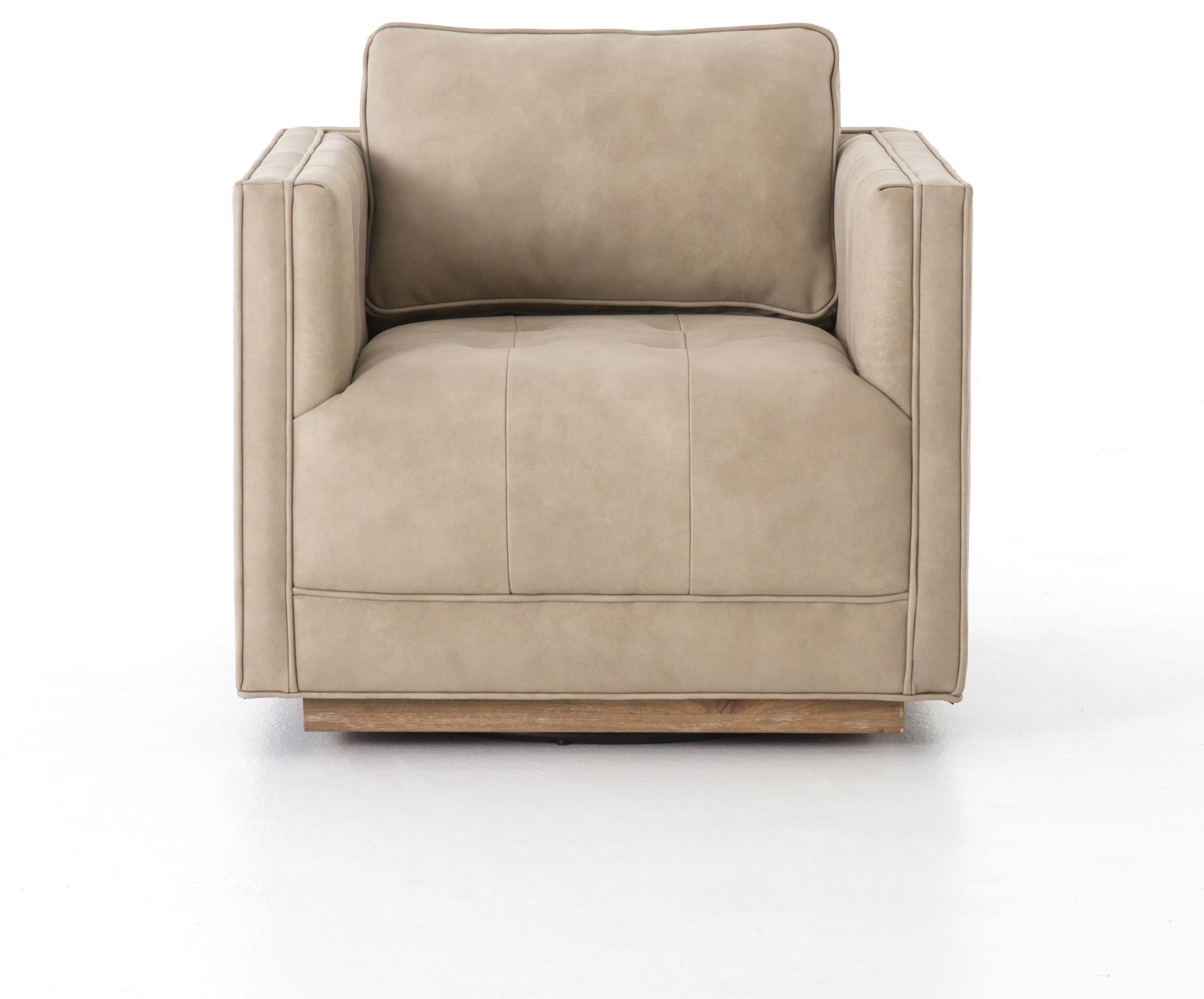 Four Hands Kiera LRUFHCKEN224 Leather Swivel Chair Umber
